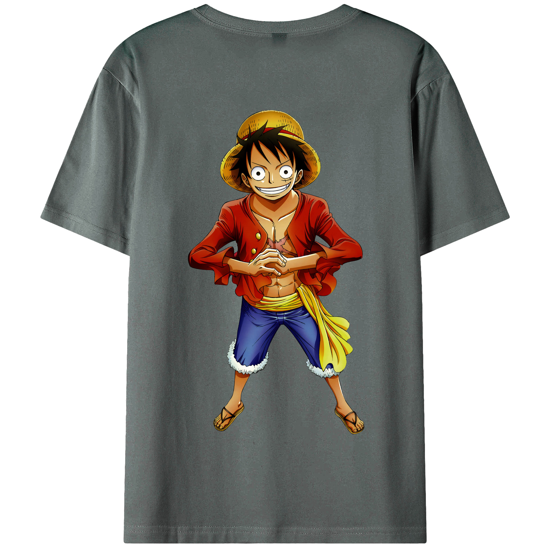 ワンピース モンキー・D・ルフィ ONE PIECE Monkey D. Luffy 綿100％半袖Tシャツ（背面プリント）